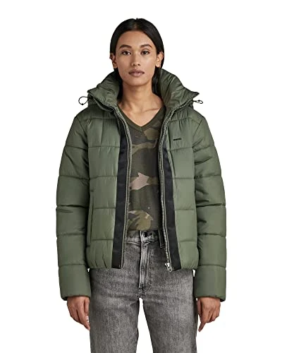 RAW Women's Meefic Hooded Padded Jacke, Green (lt hunter D17597-B958-8165), XL