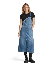 RAW Women's Midi Dungaree Dress , Blue (faded cliffside blue D24351-D536-G326), S