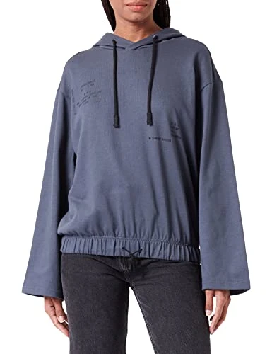 RAW Women's Text Print Hooded Loose Sweatshirt, Blue (fantem blue D22094-D163-863), M