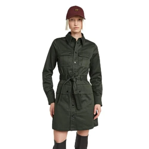 RAW Women's Utility Kleid Dress, Grey (Asfalt D23649-c072-995), L