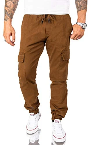 RC-2082 Men's Cargo Chino Trousers - Brown - W34