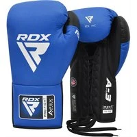 RDX APEX A3 Competition Fight Lace Up Boxing Gloves Blue 8oz