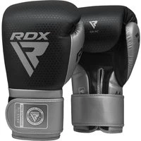 RDX L2 Mark Pro Sparring Boxing Gloves Hook and loop Black / Golden Silver 10oz