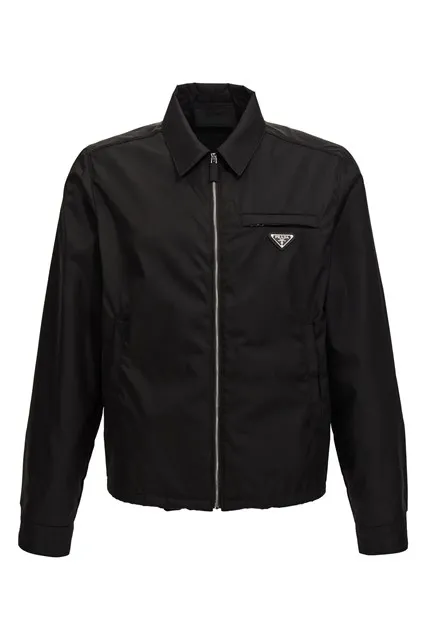 Re-Nylon logo jacket - Black