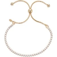 Recycled Gold Crystal Pull Bracelet - Adjustable