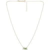 Recycled Gold & Green Crystal Cluster Necklace - 39cm