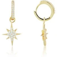 Recycled Gold Midnight Star Drop Earrings - Gold