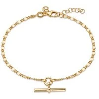 Recycled Gold Sunburst T-Bar Bracelet - 18cm