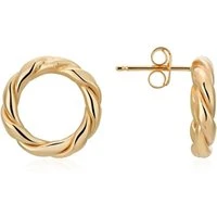 Recycled Gold Twist Halo Earrings - Gold