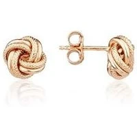 Recycled Rose Gold Knot Stud Earrings - Rose Gold