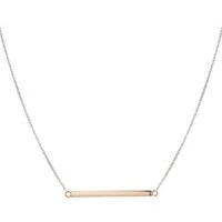 Recycled Silver and Rose Gold Bar Necklace - 46cm