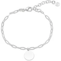 Recycled Silver Circle Chain Bracelet - 19cm