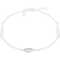 Recycled Silver Feather Anklet - 925 Silver