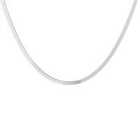 Recycled Silver Flat Snake Chain Necklace - 46cm