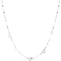 Recycled Silver Heart Chain Necklace - 40cm