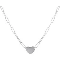 Recycled Silver Heart Chain Necklace - 44cm