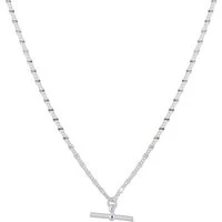 Recycled Silver Sunburst T-Bar Necklace - 45cm