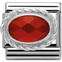 Red Agath Stone In Silver - Silver