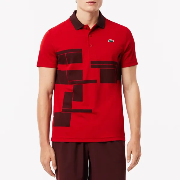 Red Block Design Polo Shirt - Multi