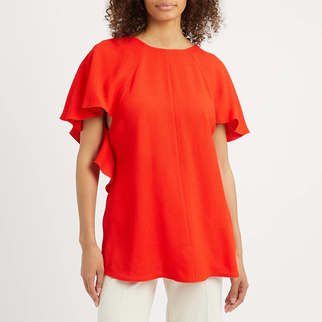 Red Drape Detail Cocktail Top