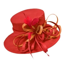 Red Large Queen Brim Hat Occasion Hatinator Fascinator Weddings Formal