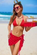 Red Polka Dot Swim Skirt
