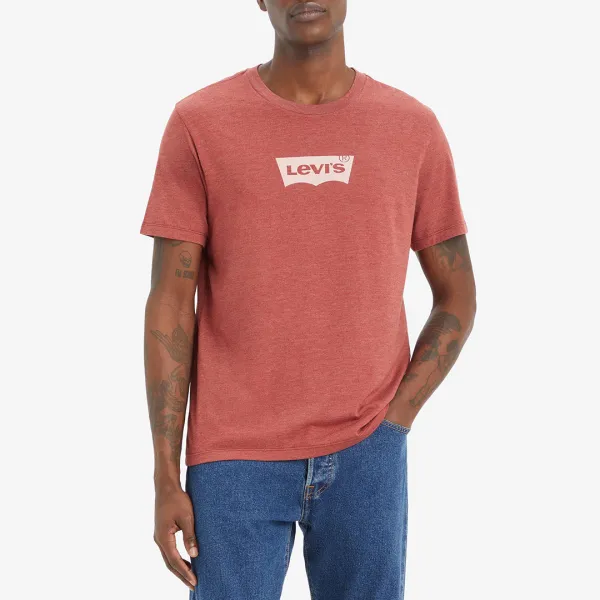 Red Washed Logo Cotton Blend T-Shirt