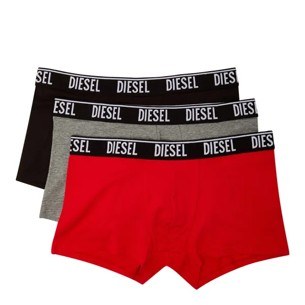Red/Grey/Black Cotton Blend Pack Boxers - Multi