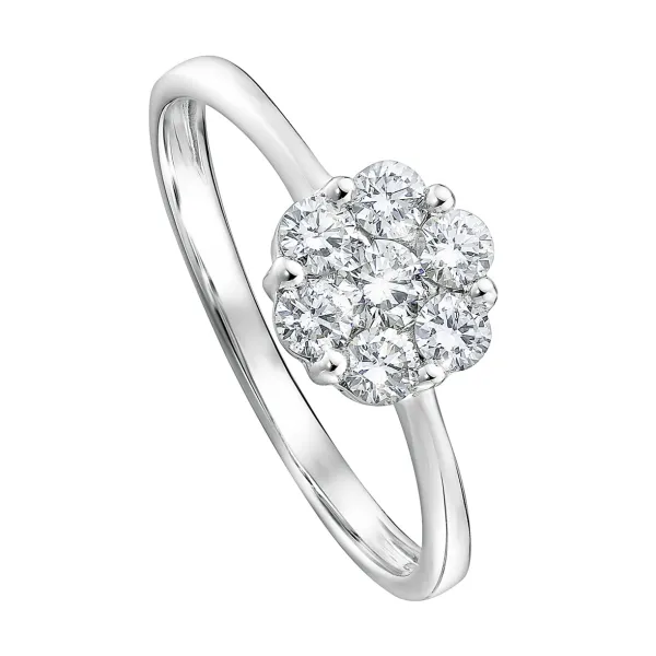 Reese | 9ct White Gold 046ct tw Lab Grown Diamond Ring - Size O