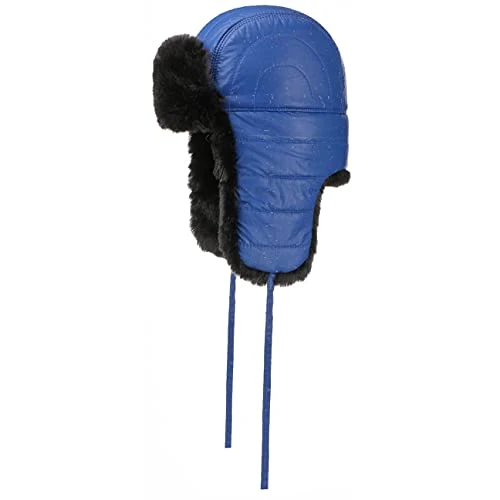 Reflector Trapper Hat Men - Aviator Lapeer Ushanka with Lining Winter Autumn-Winter - M (56-57 cm) Blue