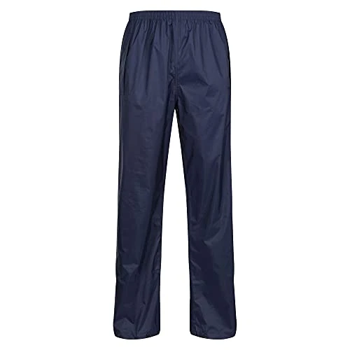 Regatta Pro Mens Packaway Waterproof Breathable Overtrousers (Medium) (Navy)