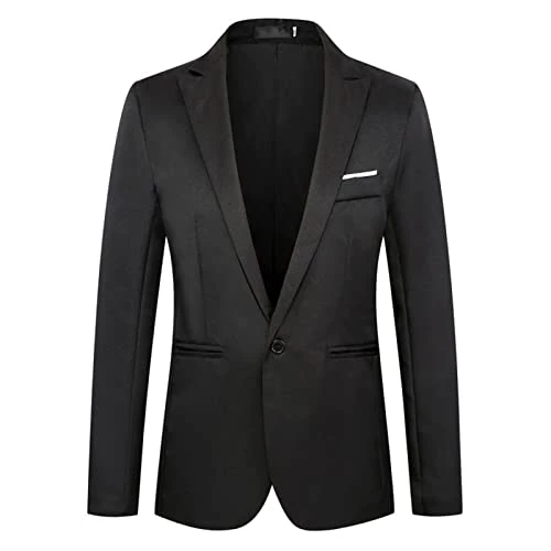 Regular Fit Blazer Men's Suit Jacket Men's Modern Elegant Jacket Slim Fit Suit Jacket One Button Men's Jacket Cotton Business Jacket Lightweight Leisure Suit Jackets Fashionable Men's Jacket Business