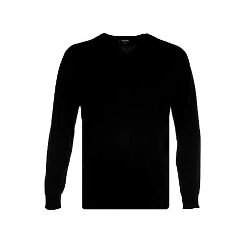 Regular V-Neck Jumper Plain Long Sleeve Fahion Detail Sleeve Cotton Classic King Size Mens Adults 2X