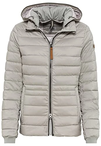 REPLAY Women's Quilted jacket with removable Hood, gray, 38