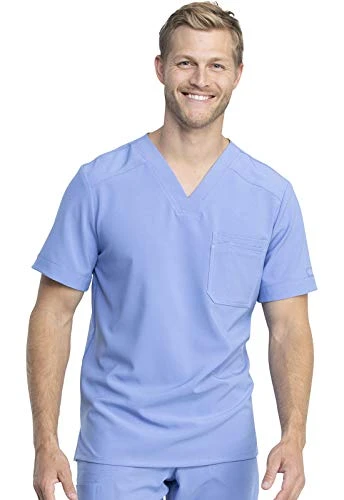 Retro Men's Men's V-Neck Top, DK810, M, Ciel Blue