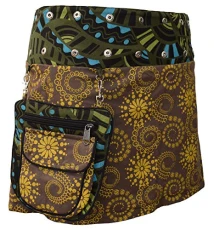 Reversible Cotton Bohemian Popper Wrap Mini Skirt C Reversible Cotton Bohemian Popper Wrap Mini Skirt C
