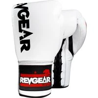 Revgear F1 Competitor Professional Boxing Fight Gloves White Black White 10oz