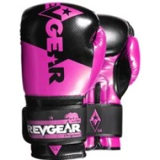 Revgear Pinnacle Boxing Gloves Black Pink Pink 10oz