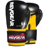 Revgear S5 All Rounder Boxing Gloves Black Yellow Black 10oz