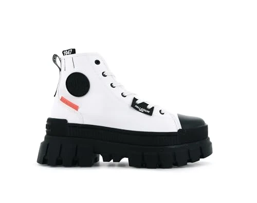 Revolt HI TX Womens Platform Boots in White Black - 6 UK