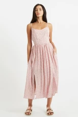 Rialto Lucky Flower Cut Out Back Midi Dress - Pink