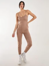 Ribbed Bodycon Unitard All in One OCHA - MOCHA Ribbed Bodycon Unitard All in One OCHA - MOCHA