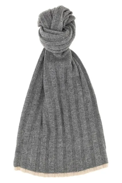 Ribbed scarf - Gray
