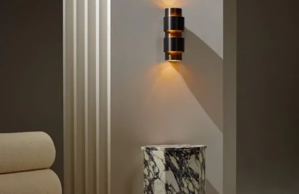 Ring - Short Wall Light bronze with satin brass detail