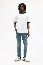 Ripped Skinny Jeans - Neon blue