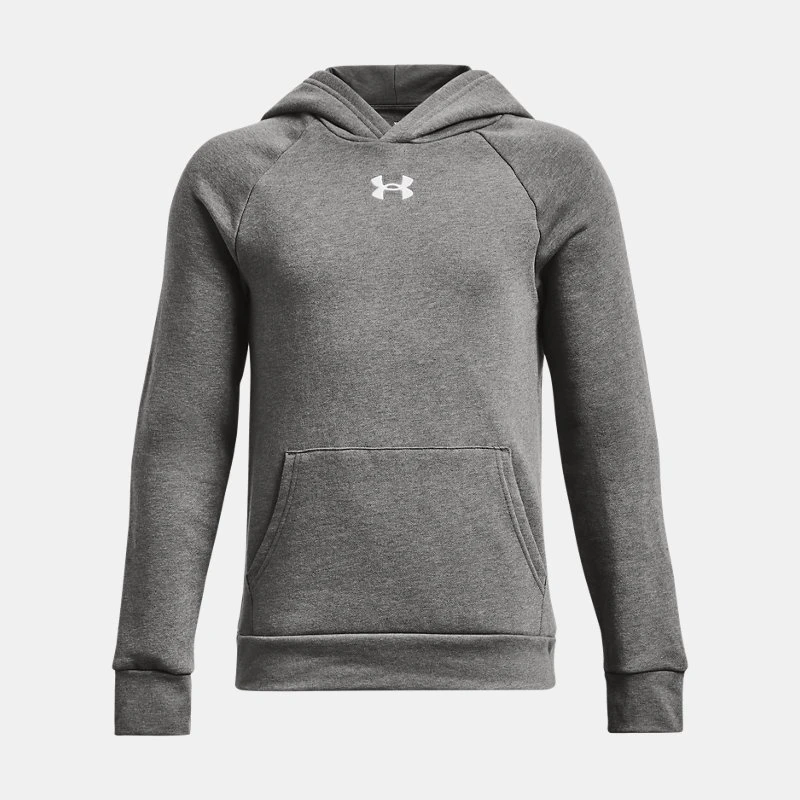 Rival Fleece Boys Hoodie Castlerock Light Heather / White YXL ( 67 in) - Gray