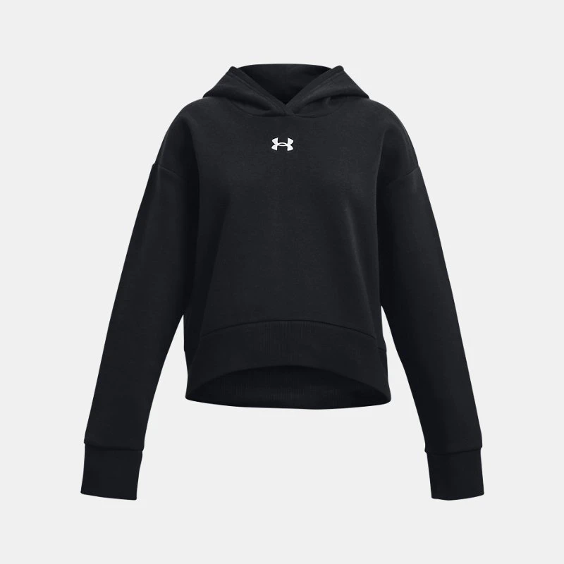 Rival Fleece Girls Crop Hoodie Black / White YMD ( 59 in)