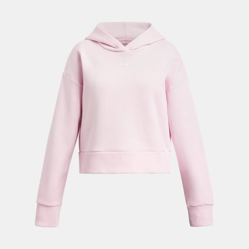 Rival Fleece Girls Crop Hoodie Prime Pink / White YLG (59 in)
