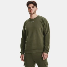 Rival Fleece Mens Crew Marine OD Green / White