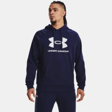 Rival Fleece Mens Logo Hoodie Midnight Navy / White Blue
